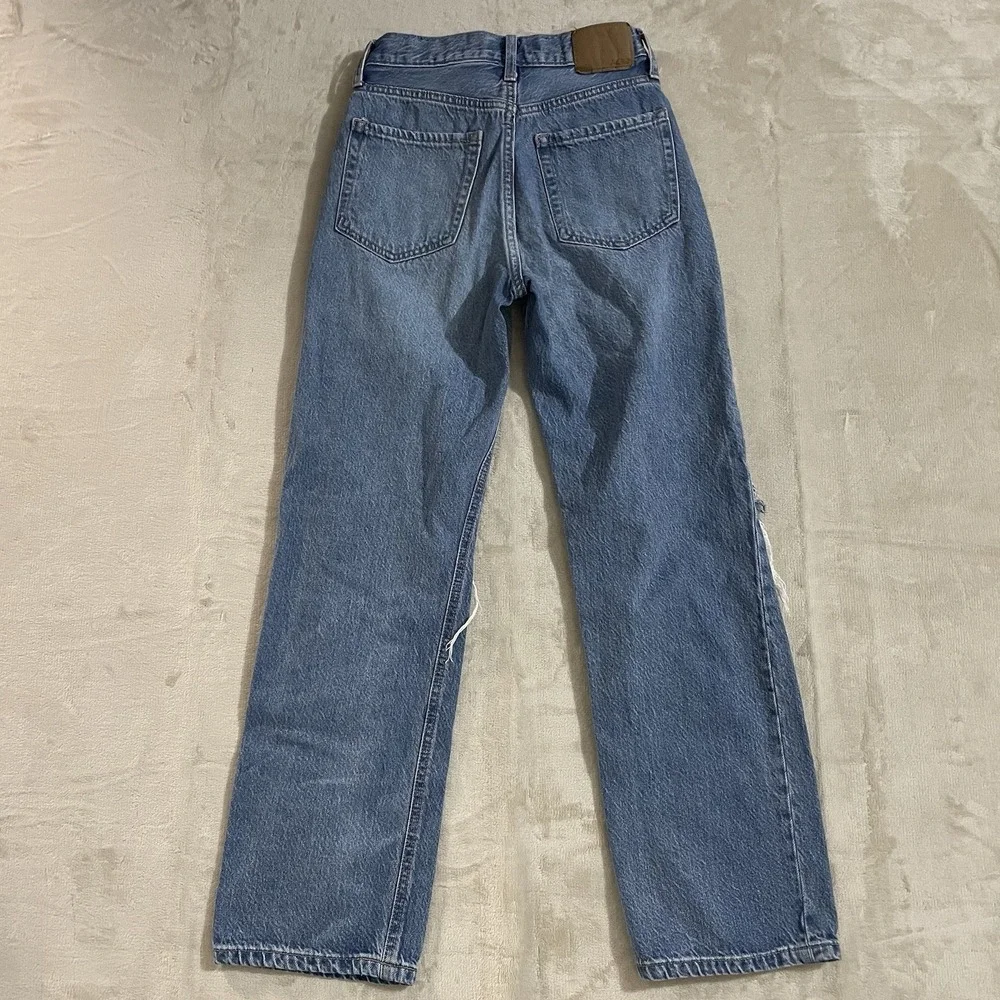 Aeropostale Jeans Womens Size 000 90s Baggy Blue Denim Medium Wash‎ Button Fly